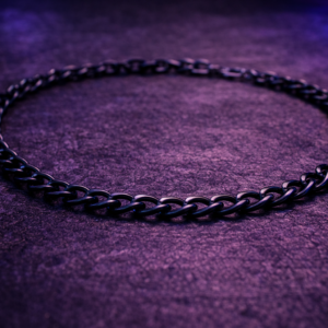 Collier chaîne techno – acier noir